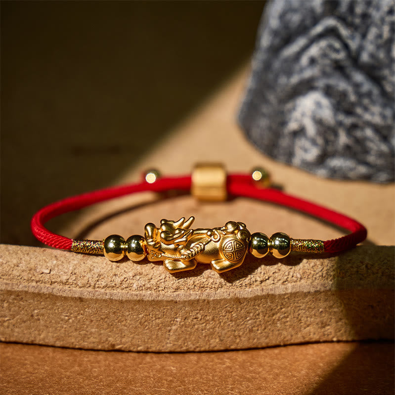 FuAttract Destiny Braider - Silver Pixiu Adjustable Handwoven Red String Bracelet - image 1