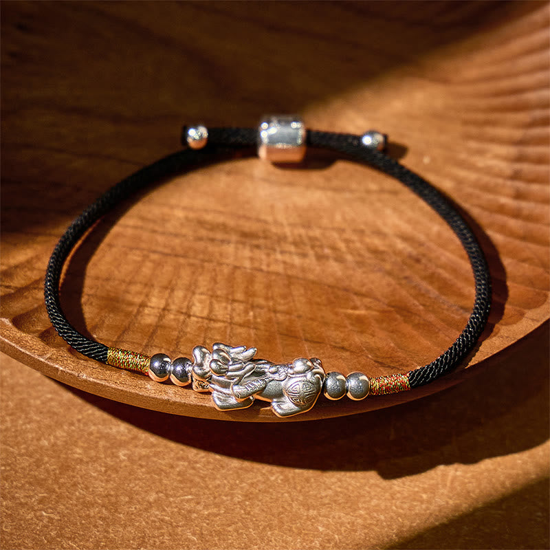 FuAttract Destiny Braider - Silver Pixiu Adjustable Handwoven Red String Bracelet - Silver - Black - image 17