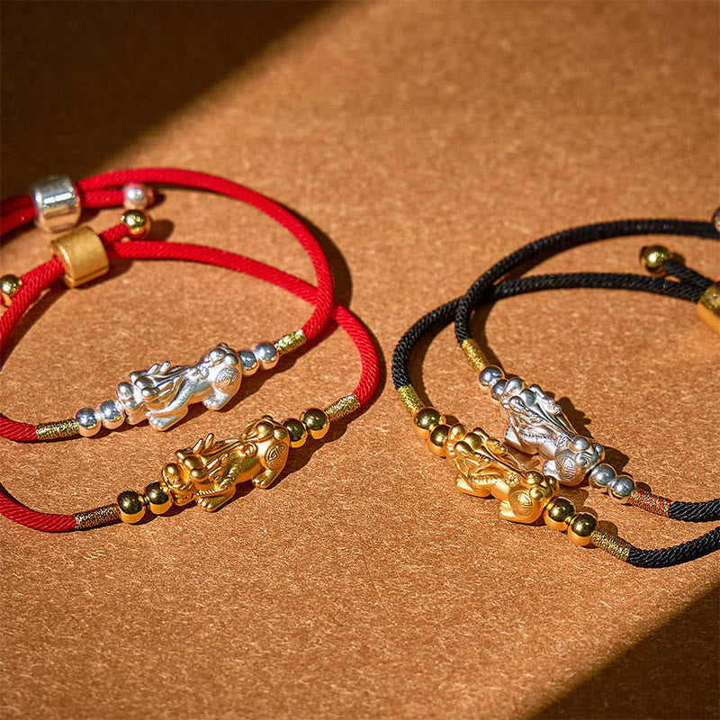 FuAttract Destiny Braider - Silver Pixiu Adjustable Handwoven Red String Bracelet - image 5