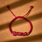 Fuattract Protective Power – Handcrafted Cinnabar Pixiu Braided Bracelet - Adjustable Rope - Wine red - image 0