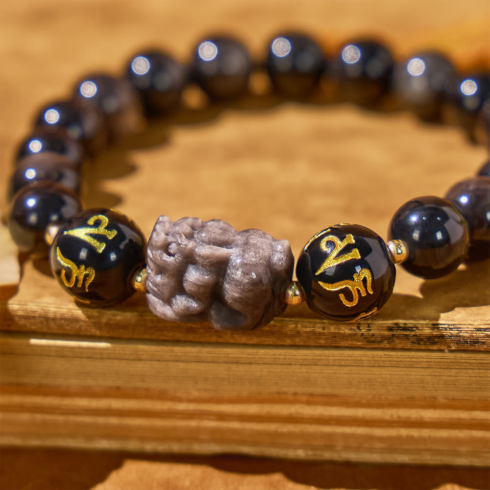 FuAttract Focused Fortune - Silver Obsidian Wealth Protection Bracelet - image 3