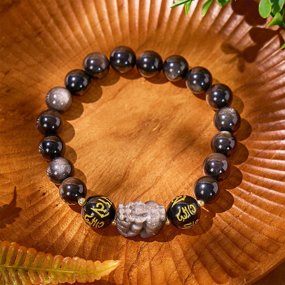 FuAttract Focused Fortune - Silver Obsidian Wealth Protection Bracelet - image 5