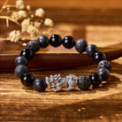 FuAttract Wealth Alchemist - Handcrafted 999 Silver & Black Obsidian Bracelet - image 1