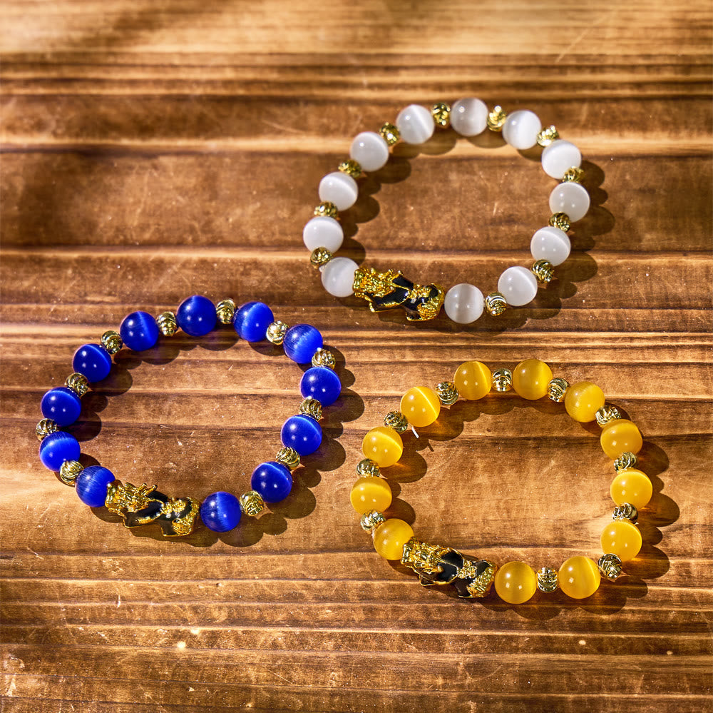 FuAttract Lucky Protection & Positive Energy - Spiritual Guardian Cat's Eye Pixiu Bracelet - image 6