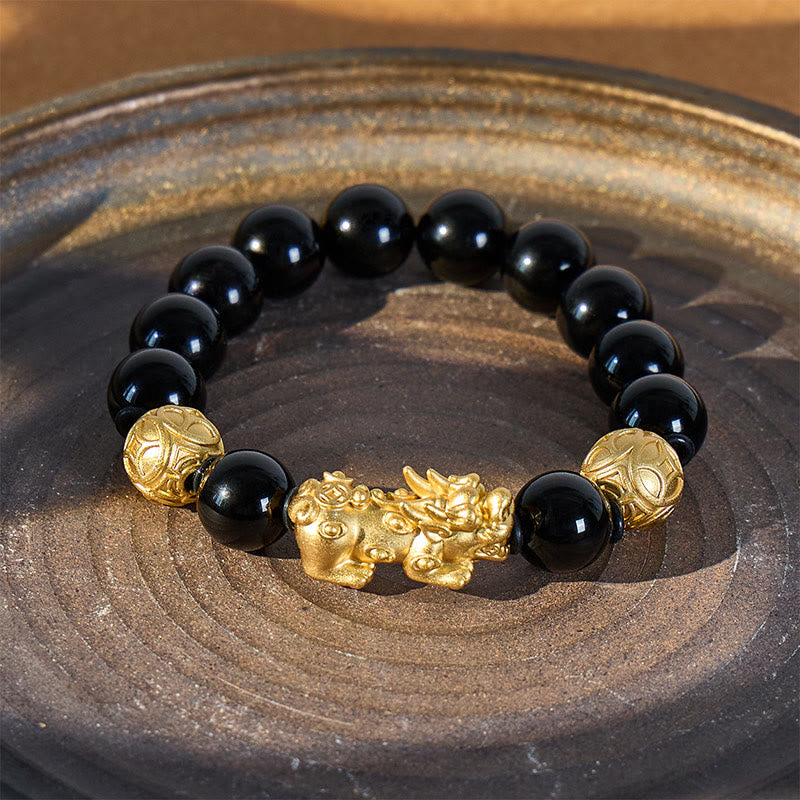 FuAttract Prosperity Lock - Black Obsidian Pixiu Wealth Bracelet - image 11