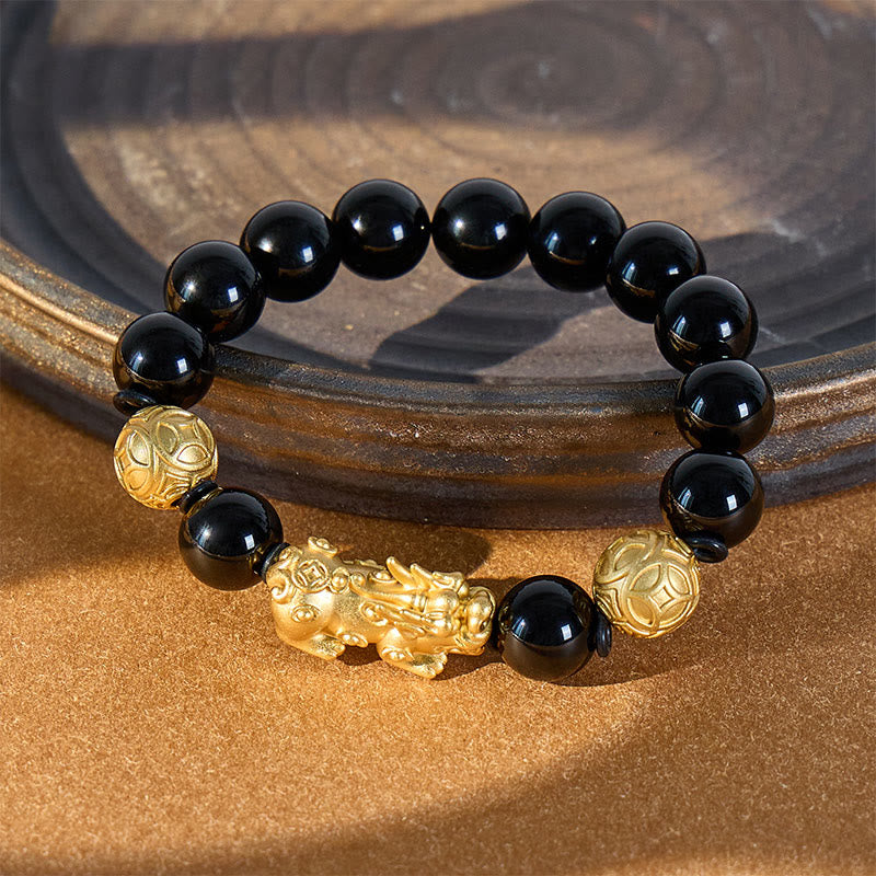 FuAttract Prosperity Lock - Black Obsidian Pixiu Wealth Bracelet - image 12