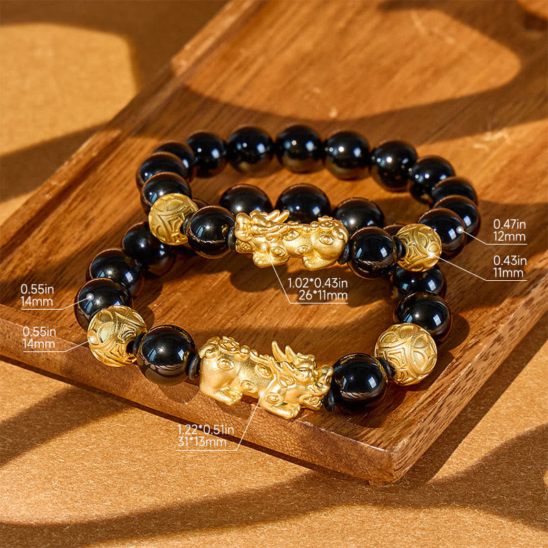 FuAttract Prosperity Lock - Black Obsidian Pixiu Wealth Bracelet - image 5