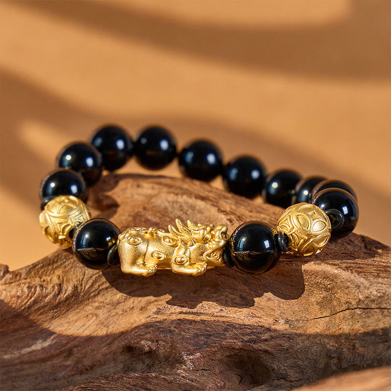 FuAttract Prosperity Lock - Black Obsidian Pixiu Wealth Bracelet - image 10