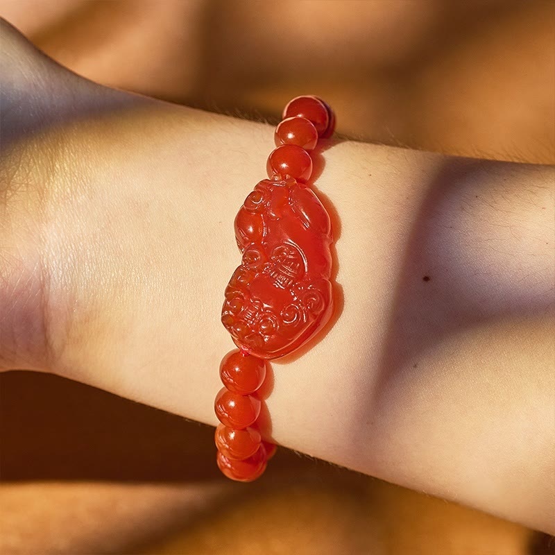 FuAttract Vitality Surge - Natural Red Agate Pixiu Energy Bracelet - image 2