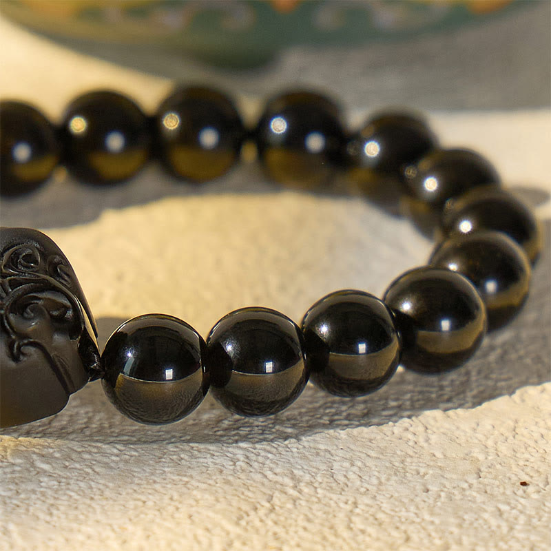 FuAttract Aegis of Shadows - Premium Black Obsidian Pixiu Protection Bracelet - image 2
