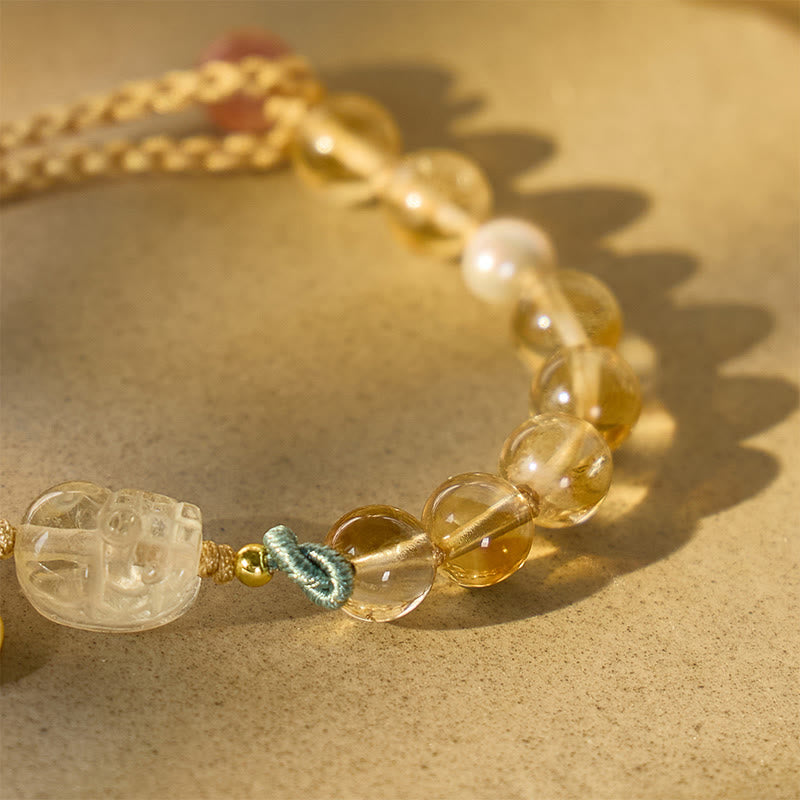 FuAttract Everyday Blessing- Citrine Pixiu Beaded Bracelet with Fu Charm - image 3
