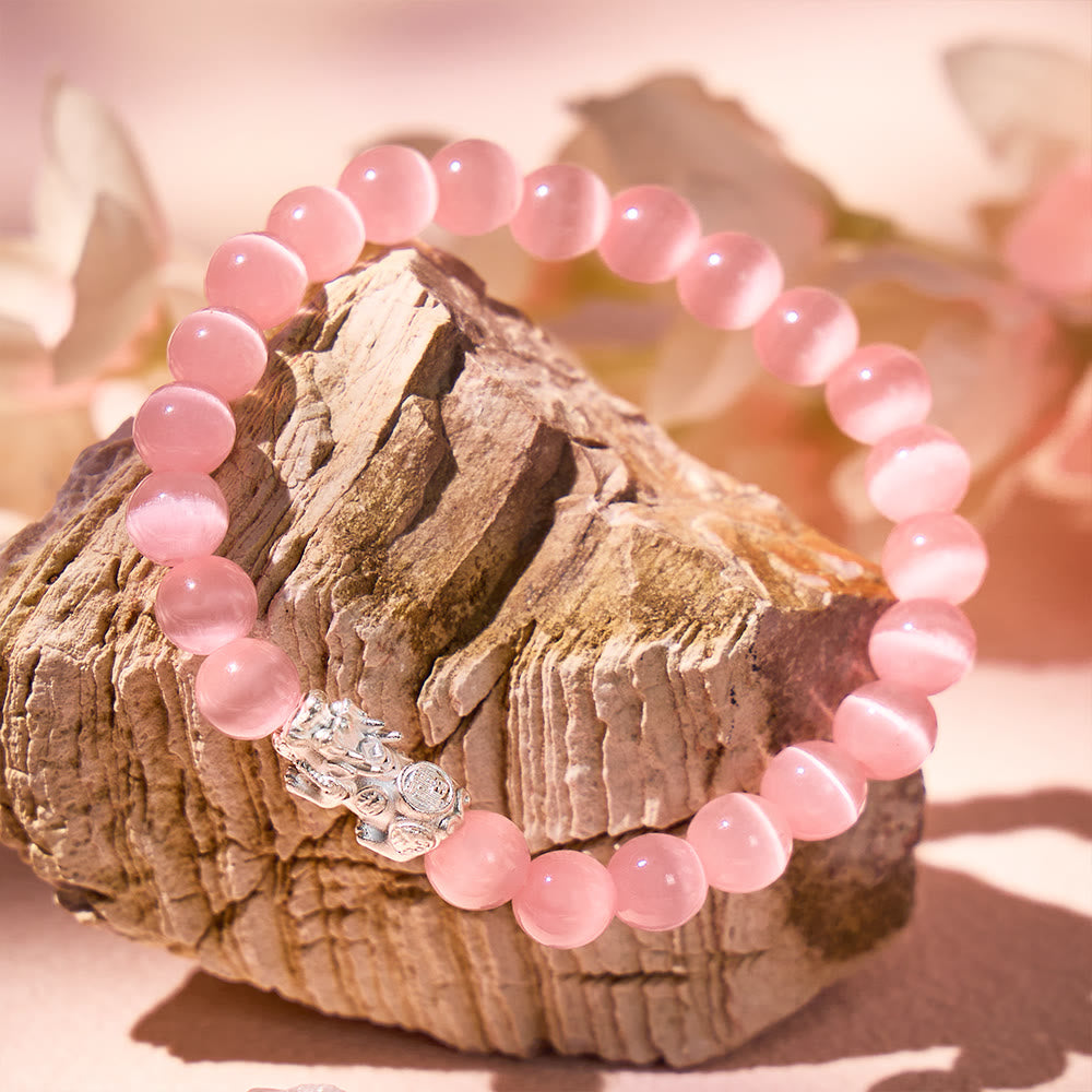 FuAttract Luck, Protection & Elegant Energy - Cat's Eye Silver Pixiu Bracelet - image 12
