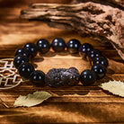 Abundance & Energy Shield Bracelet – Pixiu + Rainbow Eye Obsidian - 16mm - image 15