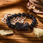 Abundance & Energy Shield Bracelet – Pixiu + Rainbow Eye Obsidian - 10mm - image 8