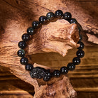 Abundance & Energy Shield Bracelet – Pixiu + Rainbow Eye Obsidian - image 1