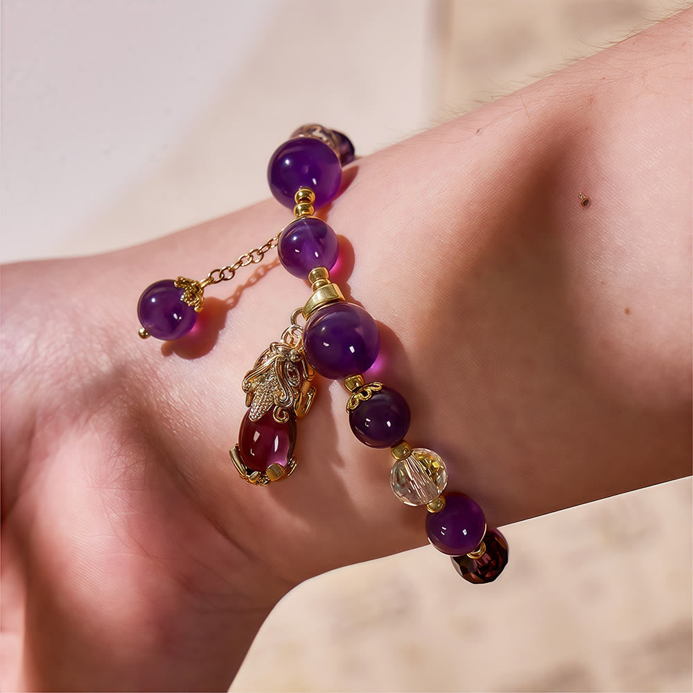 FuAttract Pixiu Talisman Bracelet | Amethyst for Calm, Clarity & Energy Shielding - image 4
