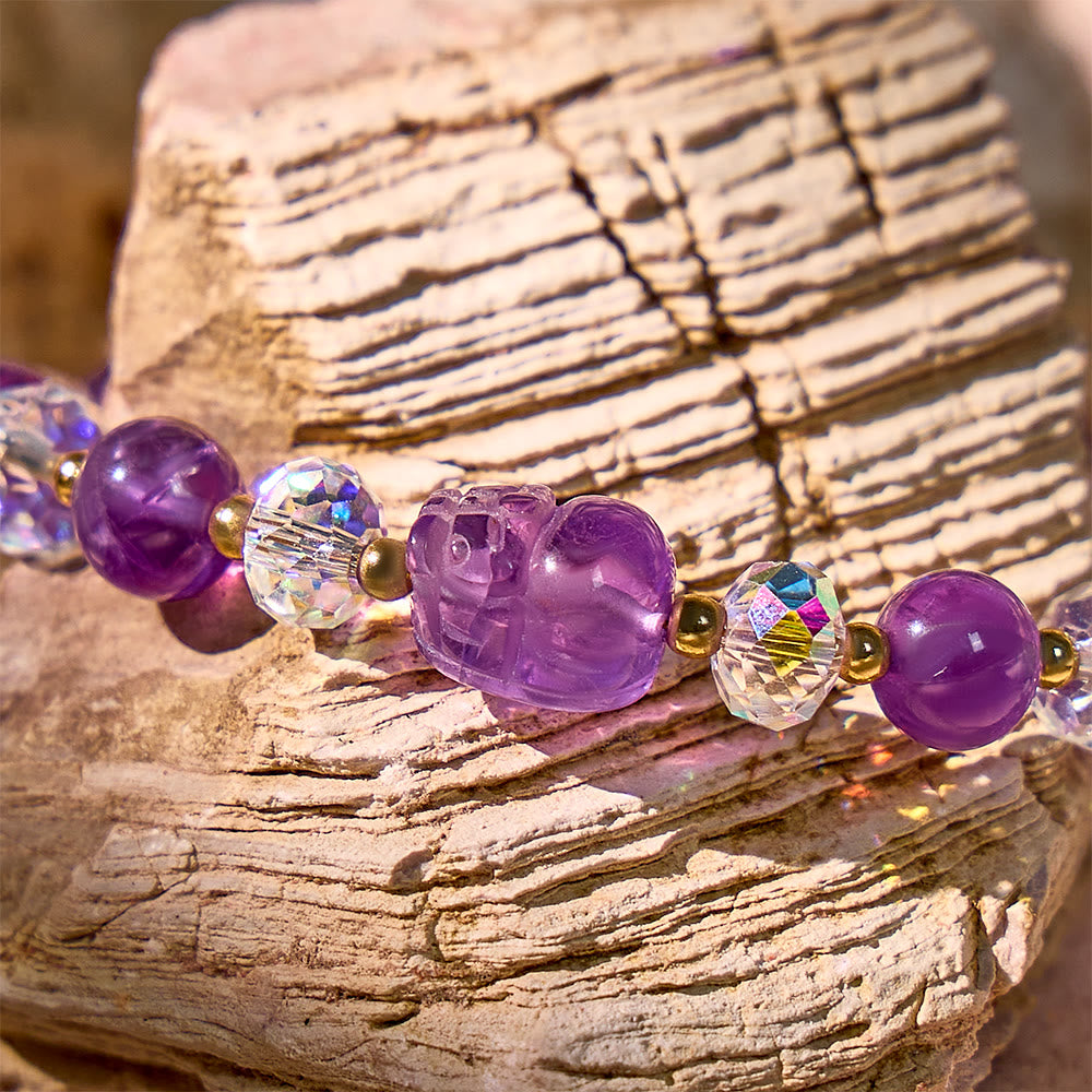FuAttract Emotional Clarity – Amethyst Pixiu Energy Strand Bracelet - image 3