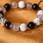 FuAttract Fortune Loop - Handwoven Silver Pixiu Obsidian Rutilated Quartz Bracelet - image 3