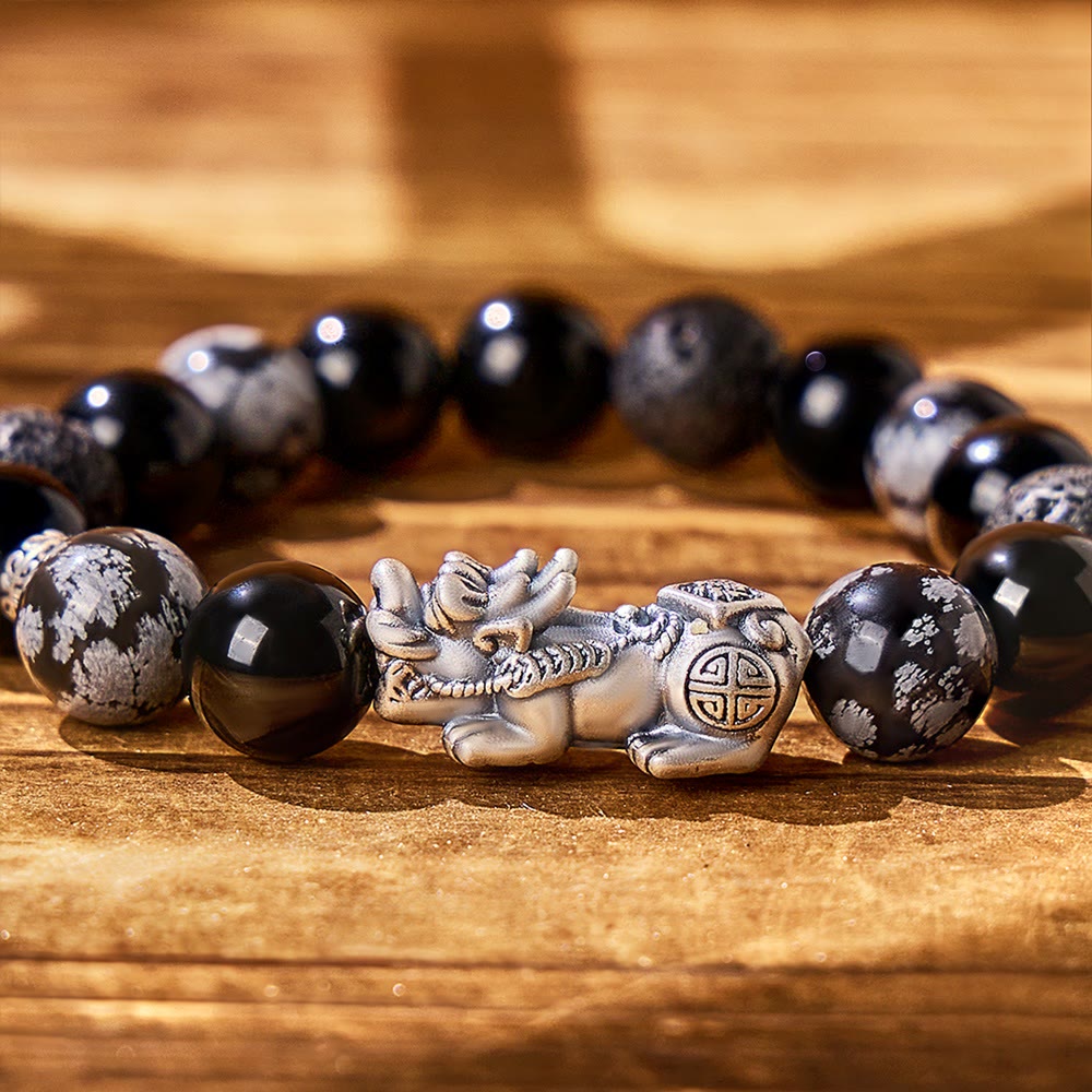 FuAttract Abyss Guardian - Black Obsidian & Sterling Silver Energy Bracelet - image 3
