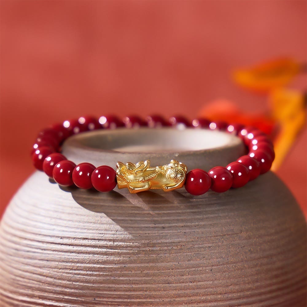FuAttract Vermilion Guardian - Natural Cinnabar Beads Pixiu Protection Bracelet - image 2