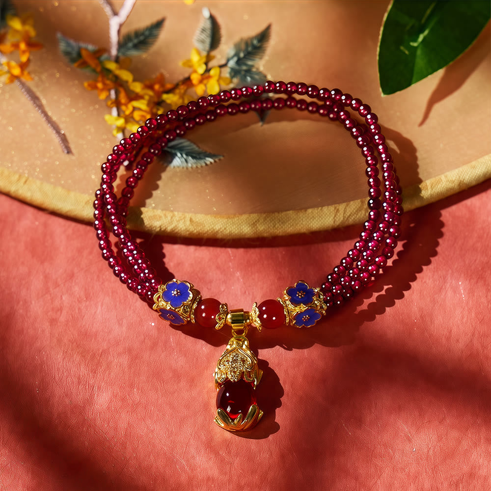 FuAttract Garnet Abundance Strand - Multi-Layer Pixiu Wealth Bracelet - image 3