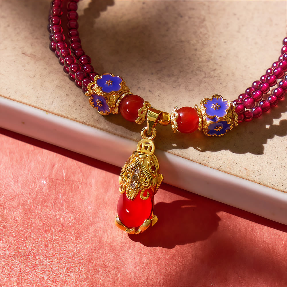 FuAttract Garnet Abundance Strand - Multi-Layer Pixiu Wealth Bracelet - image 5