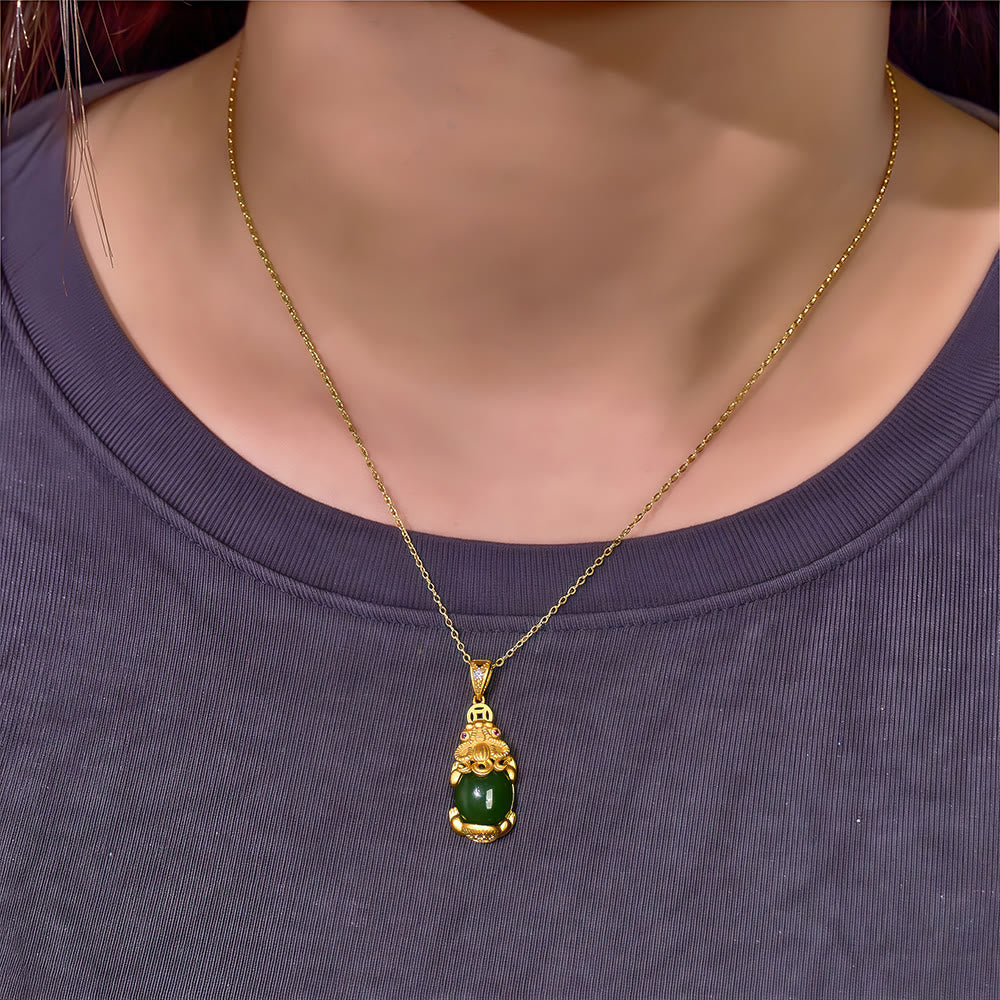 FuAttract Harmony Essence – Natural Hetian Jade & Sterling Silver Pixiu Necklace - image 6