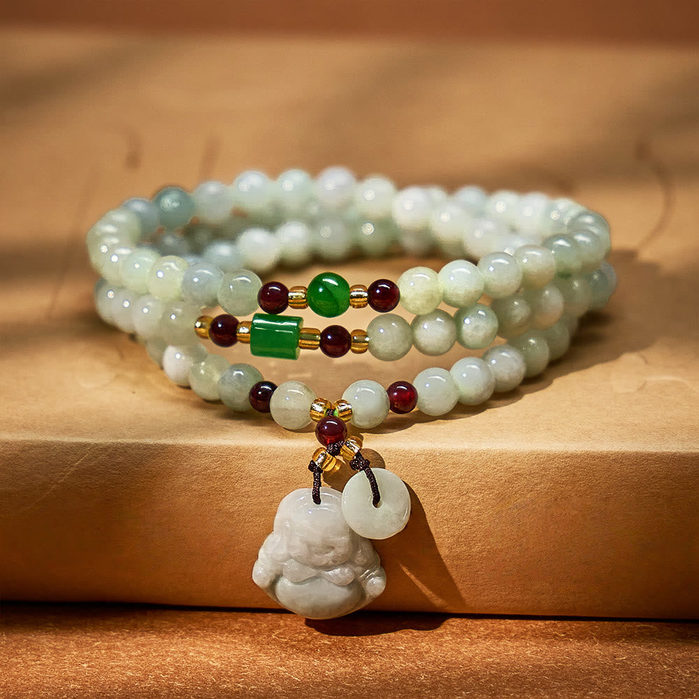 FuAttract Prosperity & Protection Bracelet – Jade + Garnet Pixiu Design - Budddha - image 15