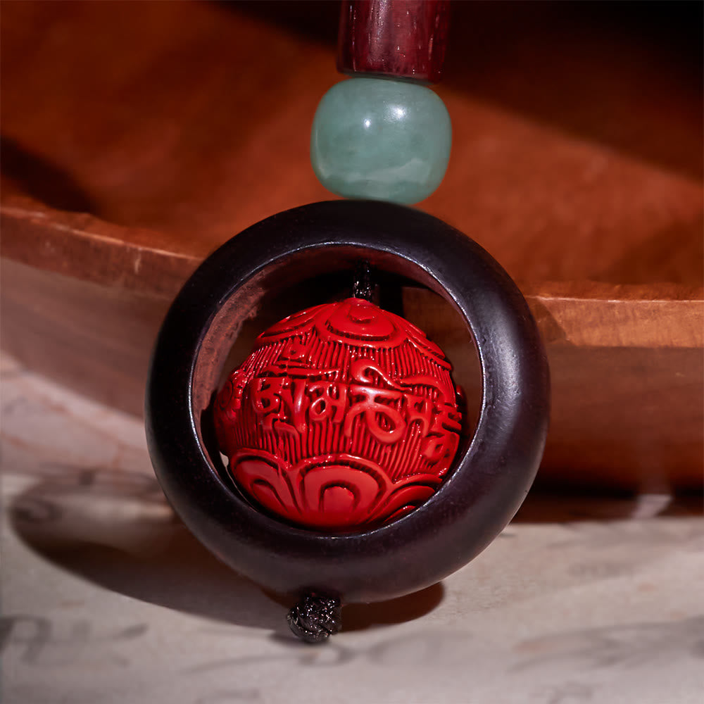 FuAttract Protection & Harmony - Cinnabar Sandalwood Om Mani Padme Hum Pixiu Key Chain - image 10