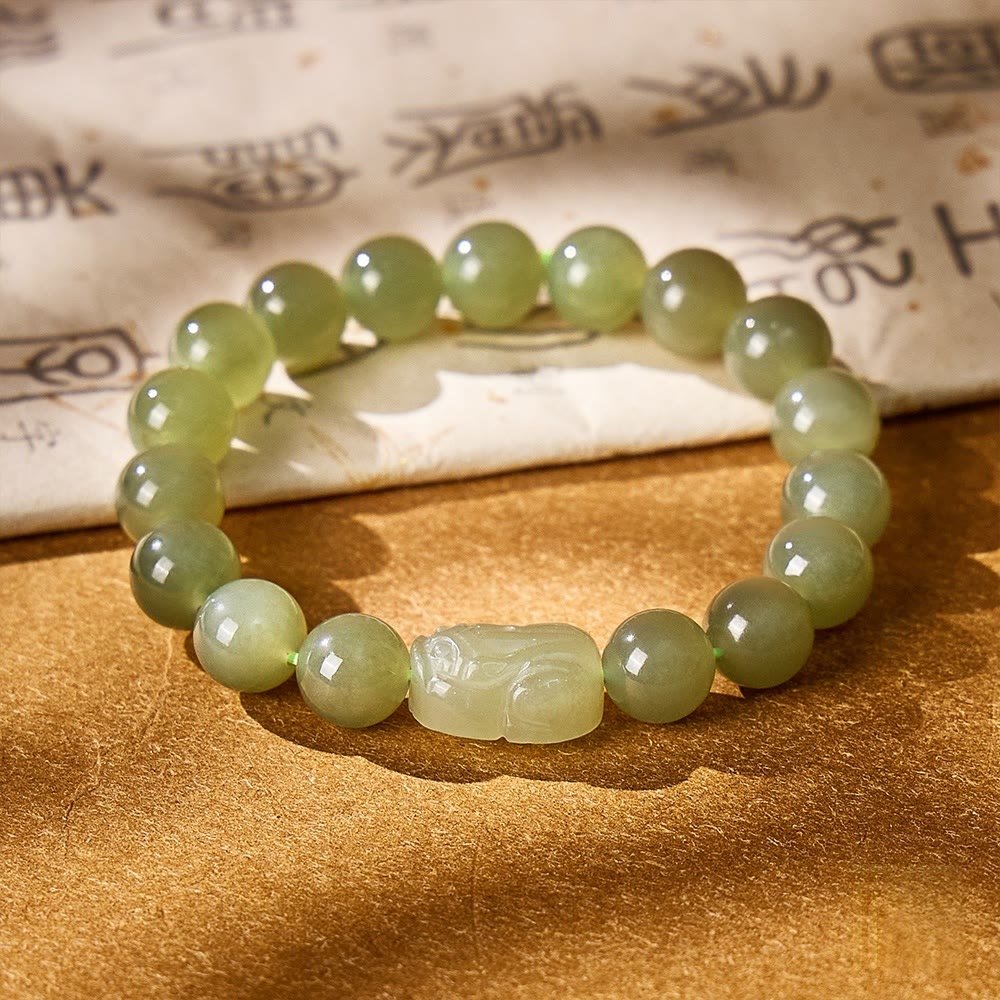 FuAttract Wealth & Energy Balance – Fortune Hetian Jade Pixiu Bracelet - 10mm - image 13