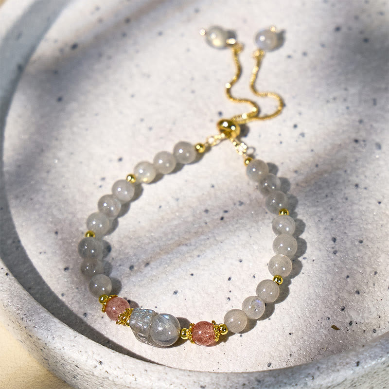 FuAttract Abundance & Healing Crystal Bracelet – Aquamarine, Strawberry Quartz & Pixiu - image 25