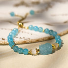 FuAttract Abundance & Healing Crystal Bracelet – Aquamarine, Strawberry Quartz & Pixiu - Aquamarine - image 8