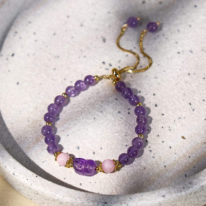 FuAttract Abundance & Healing Crystal Bracelet – Aquamarine, Strawberry Quartz & Pixiu - image 20