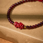 FuAttract Wealth Weaver - Natural Garnet Cinnabar Pixiu Hand-Knotted Bracelet - image 2