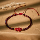FuAttract Wealth Weaver - Natural Garnet Cinnabar Pixiu Hand-Knotted Bracelet - Cinnabar&Garnet - image 0