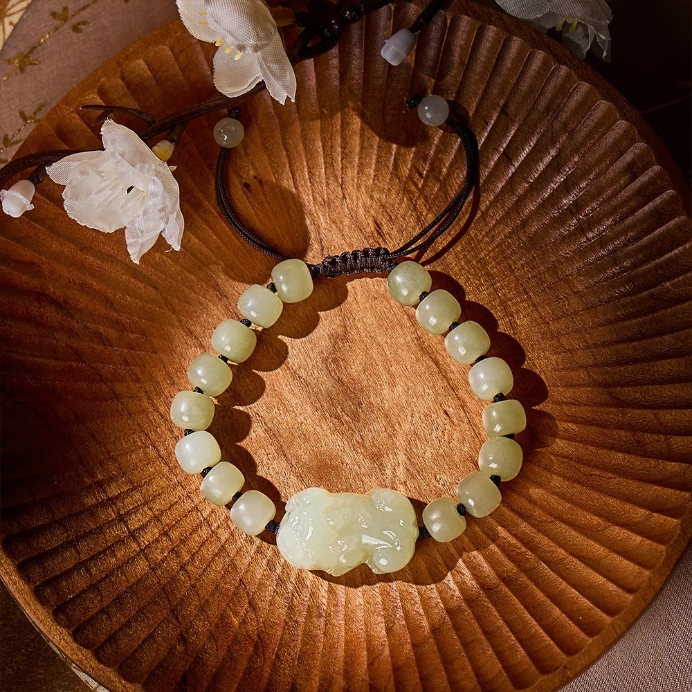 FuAttract Hetian Jade Pixiu Couple Bracelet for Protection, Luck & Prosperity - image 1