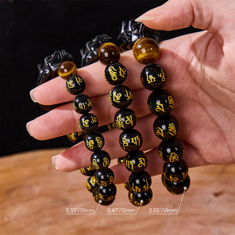 FuAttract Fortune Prism - Natural Rainbow Obsidian Pixiu Wealth Bracelet - image 5