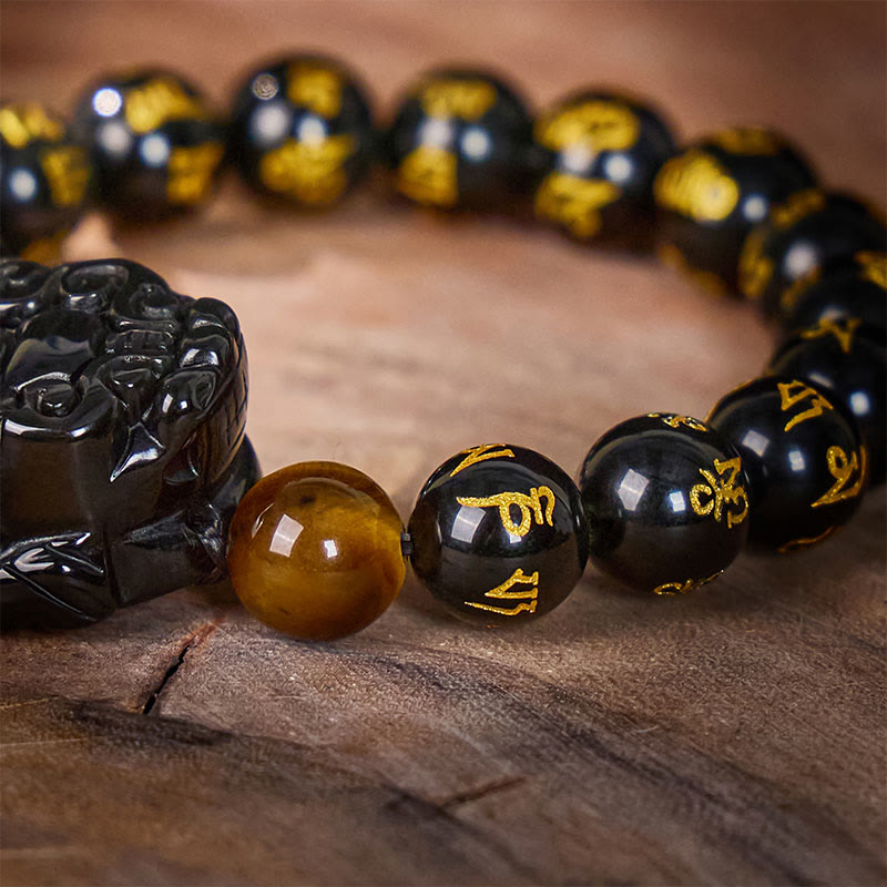 FuAttract Fortune Prism - Natural Rainbow Obsidian Pixiu Wealth Bracelet - image 3