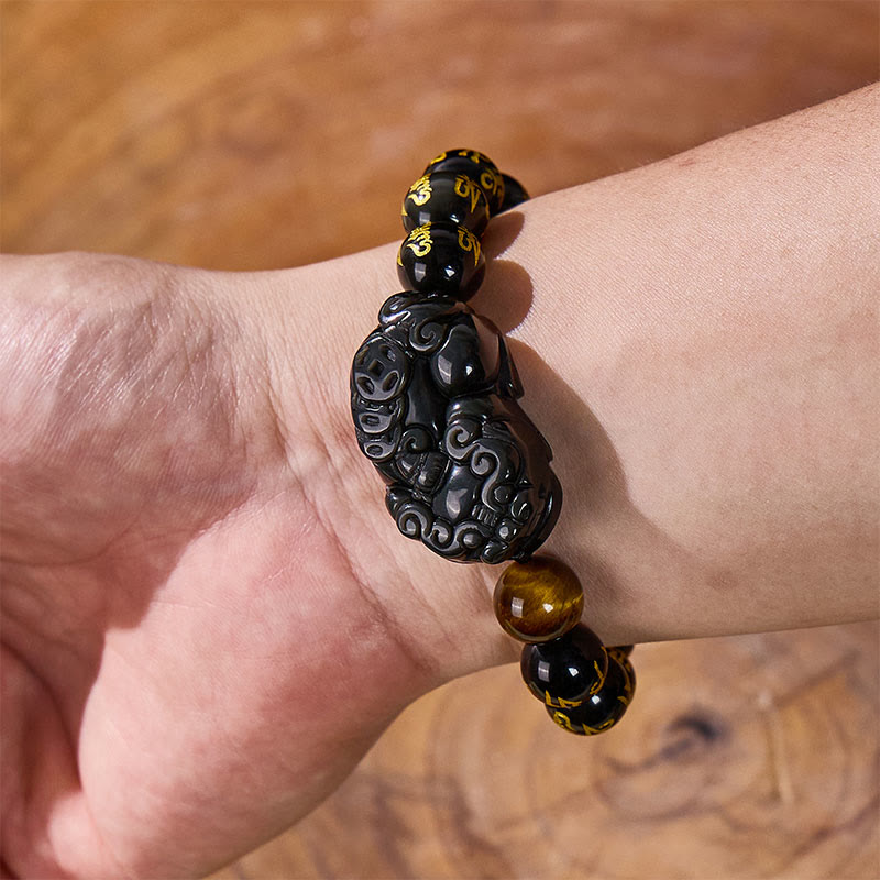 FuAttract Fortune Prism - Natural Rainbow Obsidian Pixiu Wealth Bracelet - image 11
