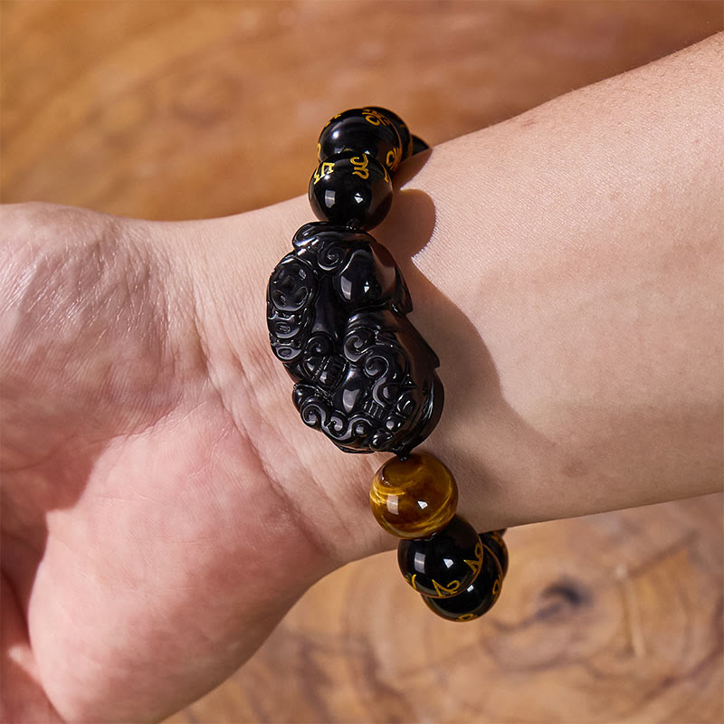 FuAttract Fortune Prism - Natural Rainbow Obsidian Pixiu Wealth Bracelet - image 14