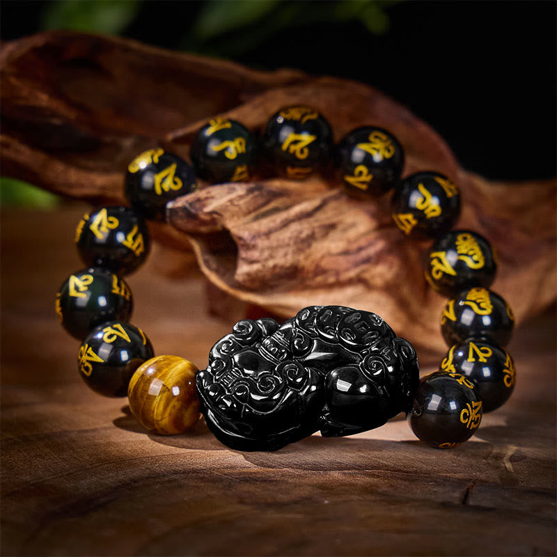 FuAttract Fortune Prism - Natural Rainbow Obsidian Pixiu Wealth Bracelet - image 13