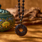 FuAttract Wealth & Protection - Obsidian Double Pixiu Om Mani Padme Hum Bead Necklace - image 1