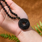 FuAttract Wealth & Protection - Obsidian Double Pixiu Om Mani Padme Hum Bead Necklace - image 3