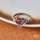 FuAttract Prosperity Coin Catalyst - Adjustable Silver Garnet Pixiu Wealth Ring - image 2