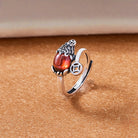 FuAttract Prosperity Coin Catalyst - Adjustable Silver Garnet Pixiu Wealth Ring - image 3