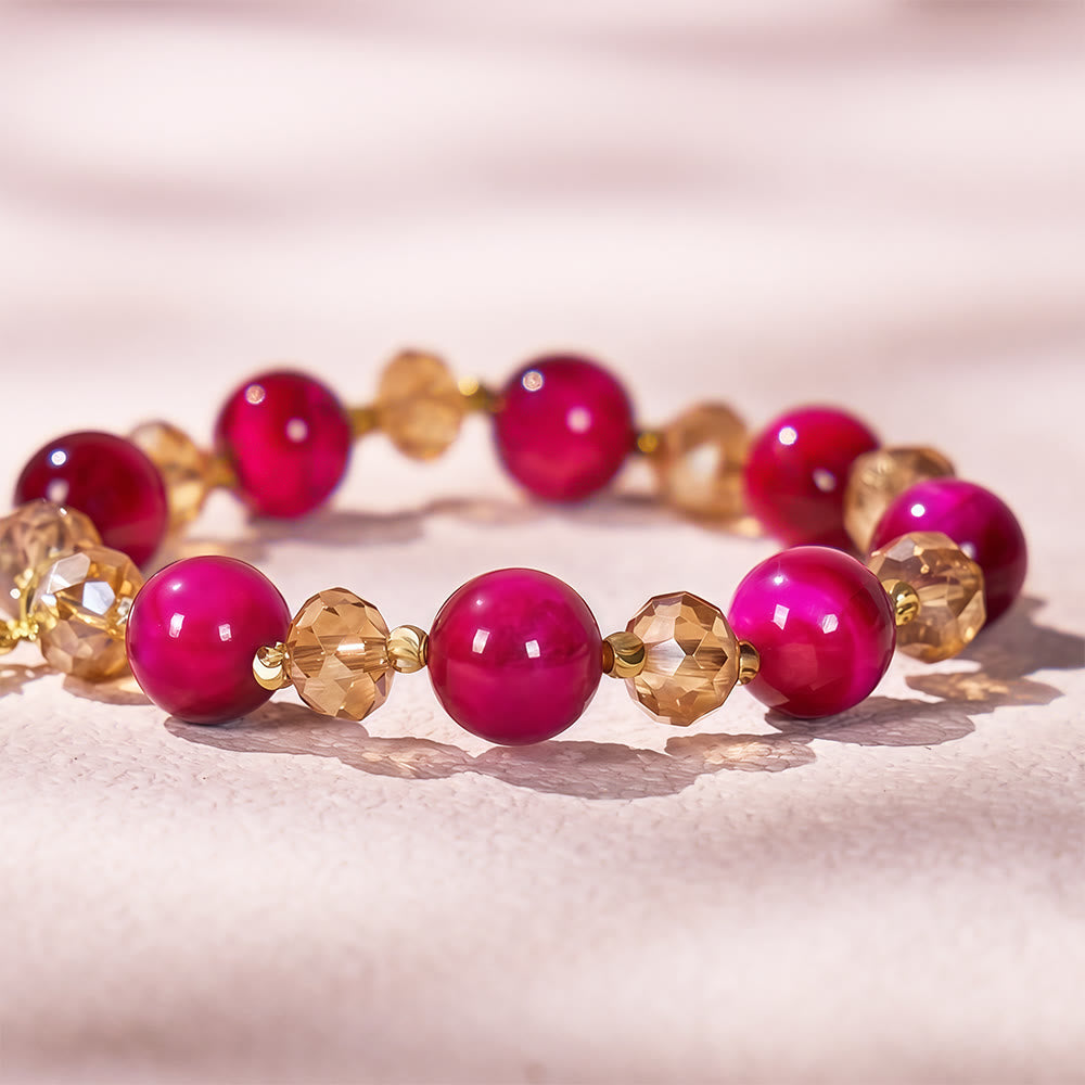 FuAttract Lucky Protection & Prosperity - Red Tiger Eye Stone with Pixiu Pendant Bracelet - image 3