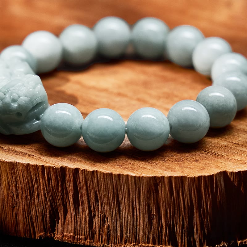 FuAttract Wealth Guardian - Natural Hand-Knotted Jade Pixiu Bracelet - image 2