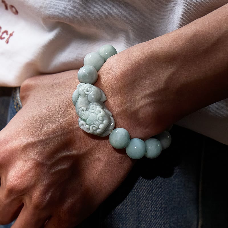 FuAttract Wealth Guardian - Natural Hand-Knotted Jade Pixiu Bracelet - image 11