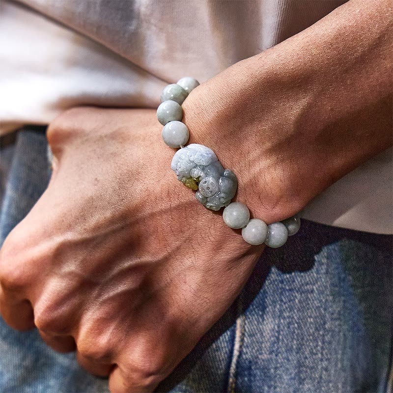 FuAttract Wealth Guardian - Natural Hand-Knotted Jade Pixiu Bracelet - image 4