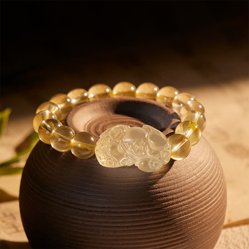 FuAttract Fortune-Attracting Citrine Embrace Prosperity and Protection Pixiu Bracelet - 10mm - image 9